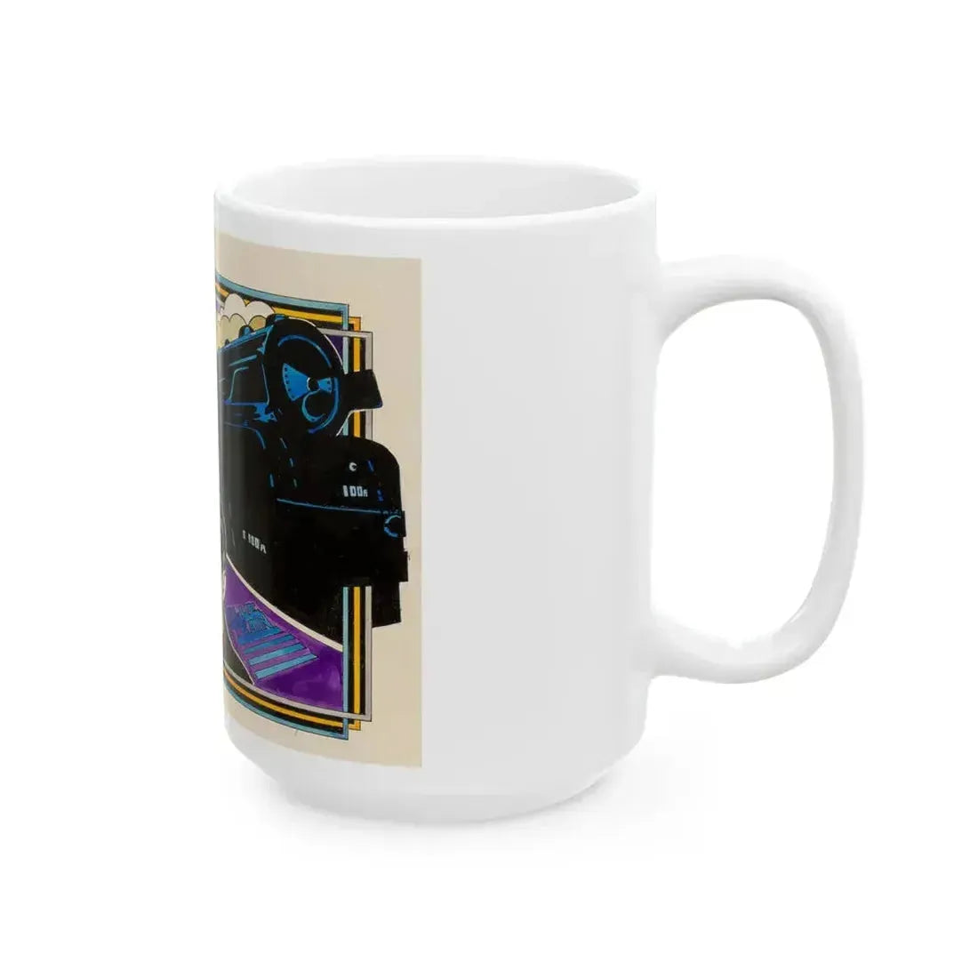 Blue Train advertisement - White Coffee Mug - Go Mug Yourself