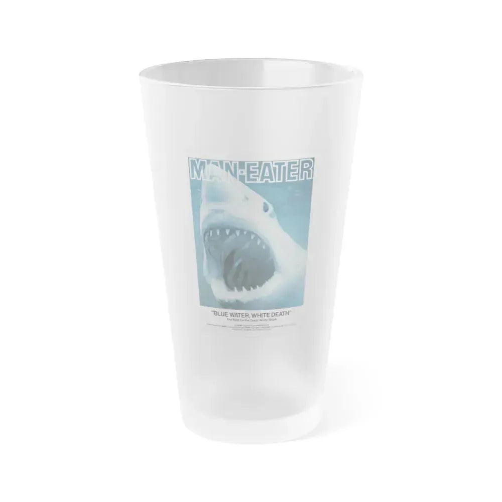 BLUE WATER, WHITE DEATH 1971 Movie Poster - Frosted Pint Glass 16oz 16oz Frosted - Go Mug Yourself