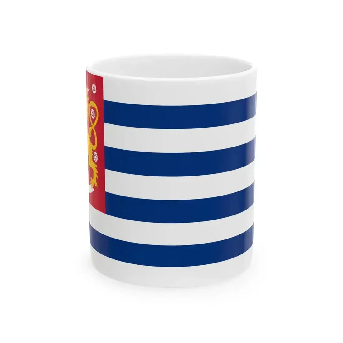 Blue-White Striped Flag of Finland unofficial (Finland) White Coffee Mug 11oz - Go Mug Yourself