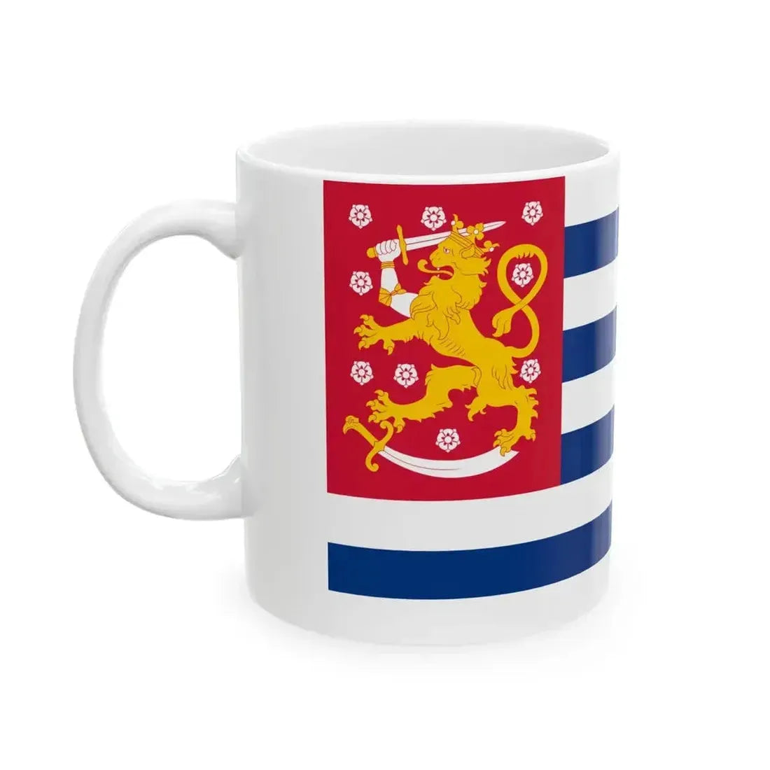 Blue-White Striped Flag of Finland unofficial (Finland) White Coffee Mug - Go Mug Yourself