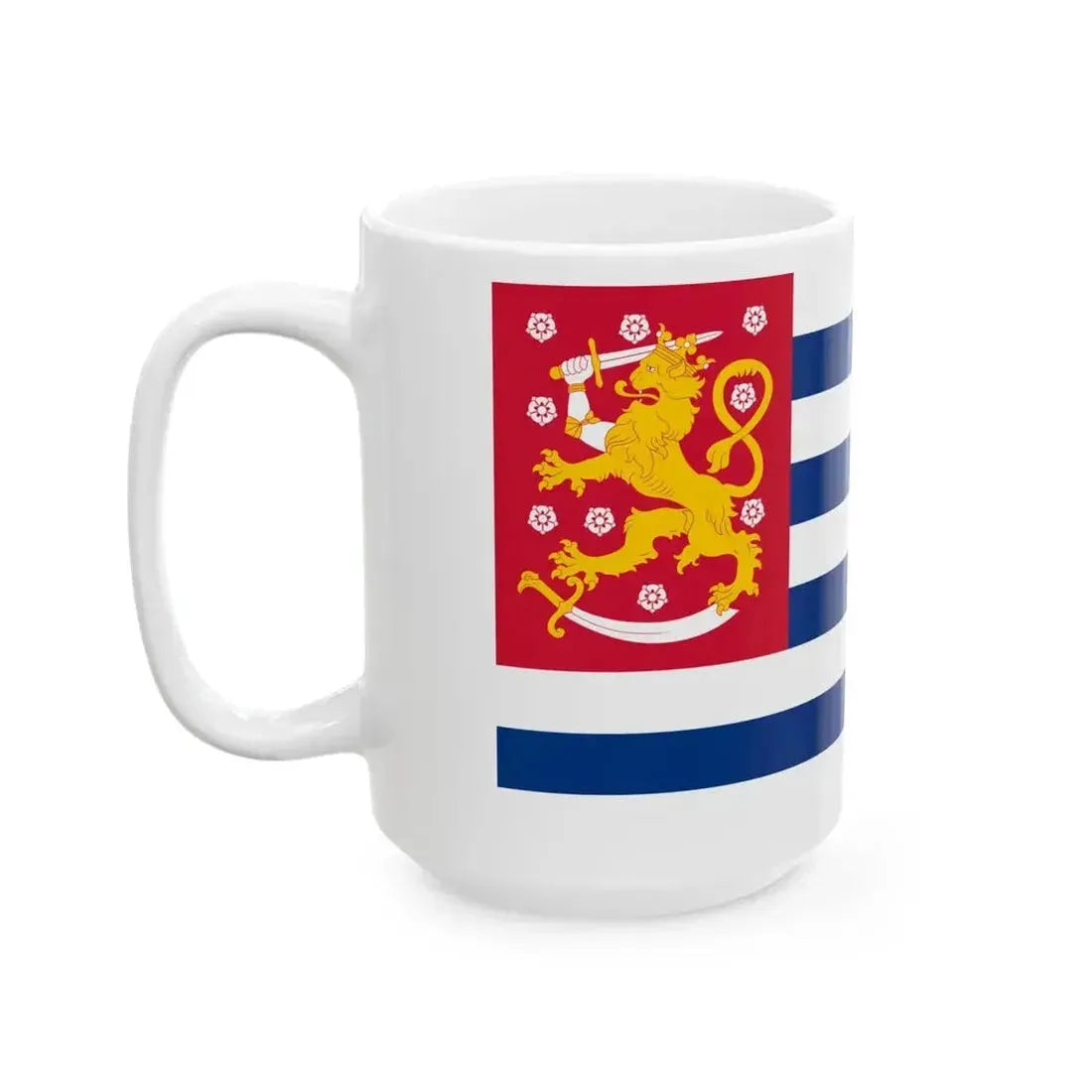 Blue-White Striped Flag of Finland unofficial (Finland) White Coffee Mug - Go Mug Yourself