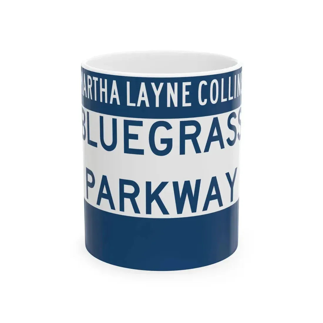 Bluegrass Parkway (Kentucky) (Road Sign) White Coffee Mug 11oz - Go Mug Yourself
