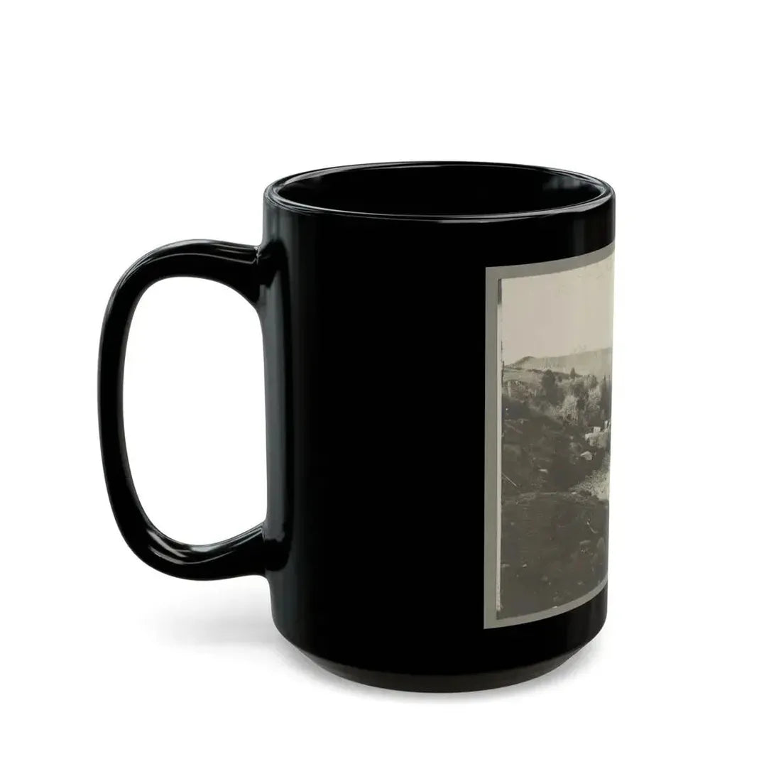 Boats Docked At The Shore Of A River In A Wooded Area (U.S. Civil War) Black Coffee Mug - Go Mug Yourself