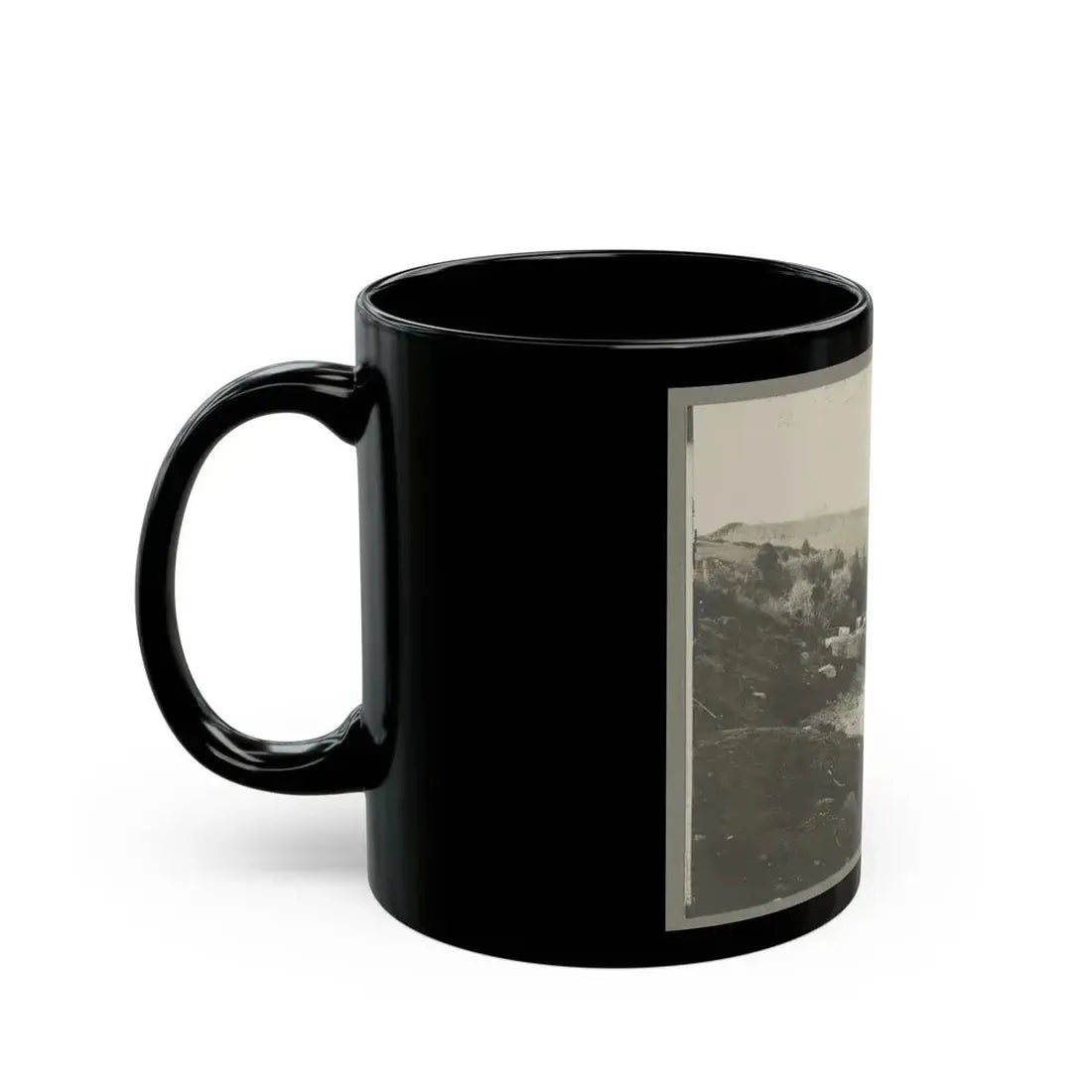 Boats Docked At The Shore Of A River In A Wooded Area (U.S. Civil War) Black Coffee Mug - Go Mug Yourself
