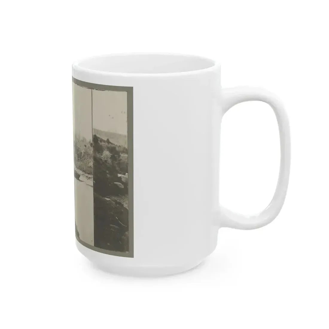 Boats Docked At The Shore Of A River In A Wooded Area (U.S. Civil War) White Coffee Mug - Go Mug Yourself
