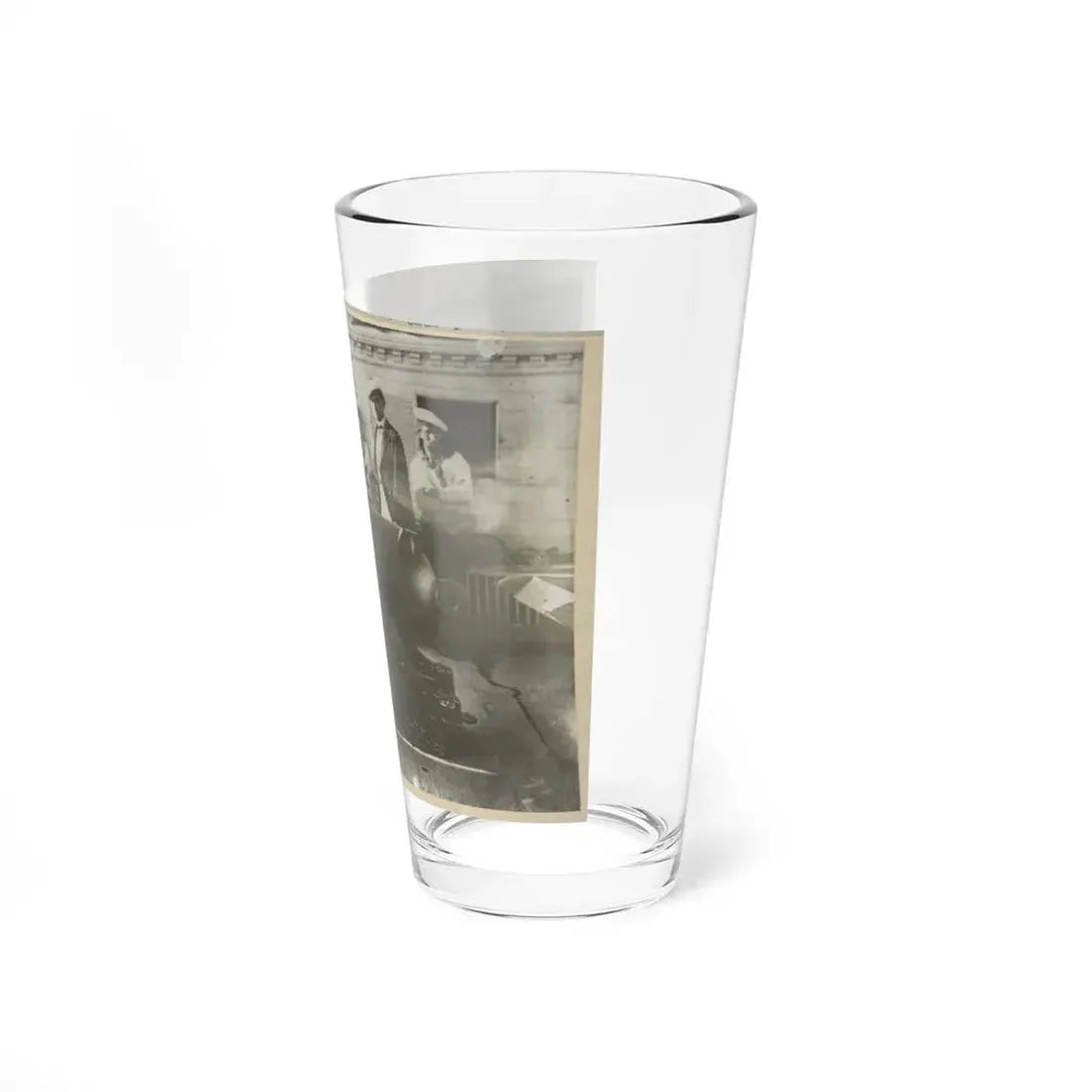 Boatswain Piping In Front Of Large Cannon On Deck Of U.S. Naval Warship; Other Sailors Standing In Background (U.S. Civil War) Pint Glass 16oz - Go Mug Yourself