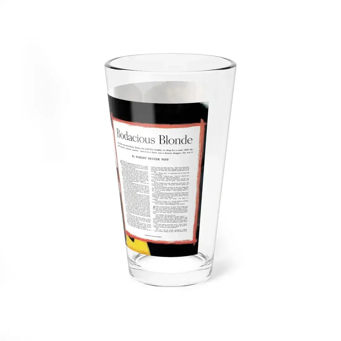 Bodacious Blonde, Collier's, September 13, 1952 (Magazine Illustration) Pint Glass 16oz - Go Mug Yourself