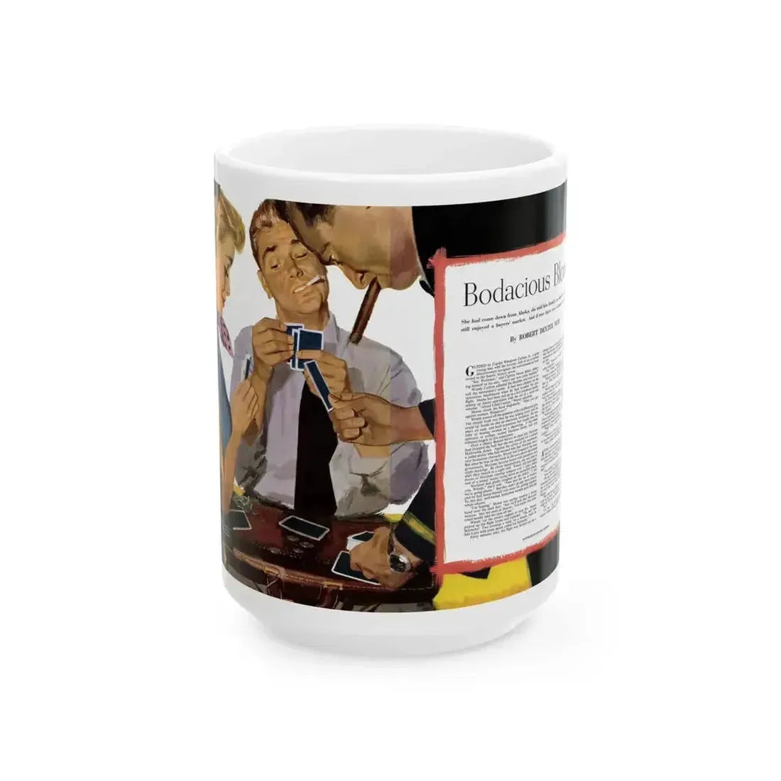 Bodacious Blonde, Collier's, September 13, 1952 - White Coffee Mug 15oz - Go Mug Yourself