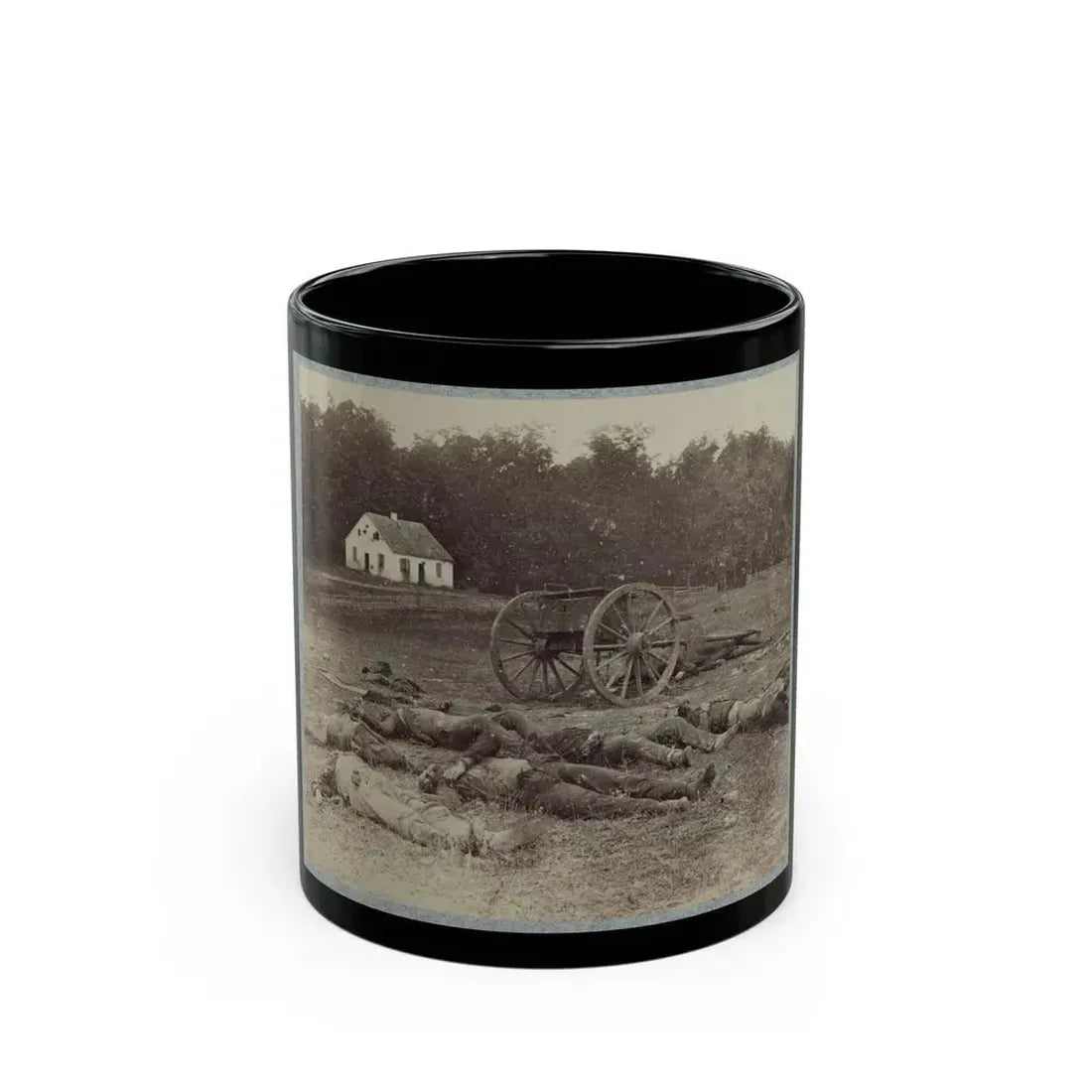Bodies Of Confederate Artillerymen Near Dunker Church (U.S. Civil War) Black Coffee Mug 11oz - Go Mug Yourself