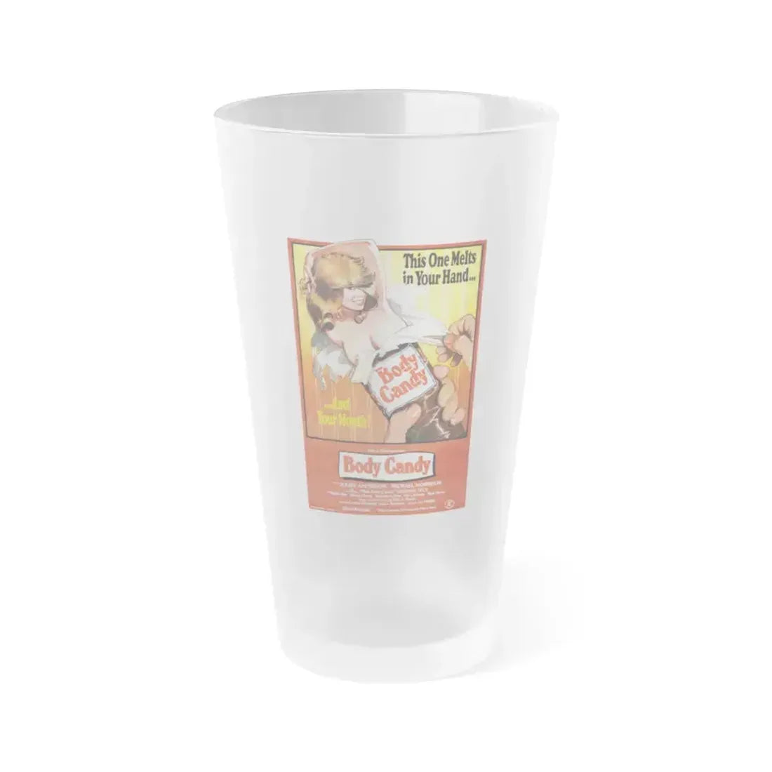 BODY CANDY 1980 Movie Poster - Frosted Pint Glass 16oz 16oz Frosted - Go Mug Yourself