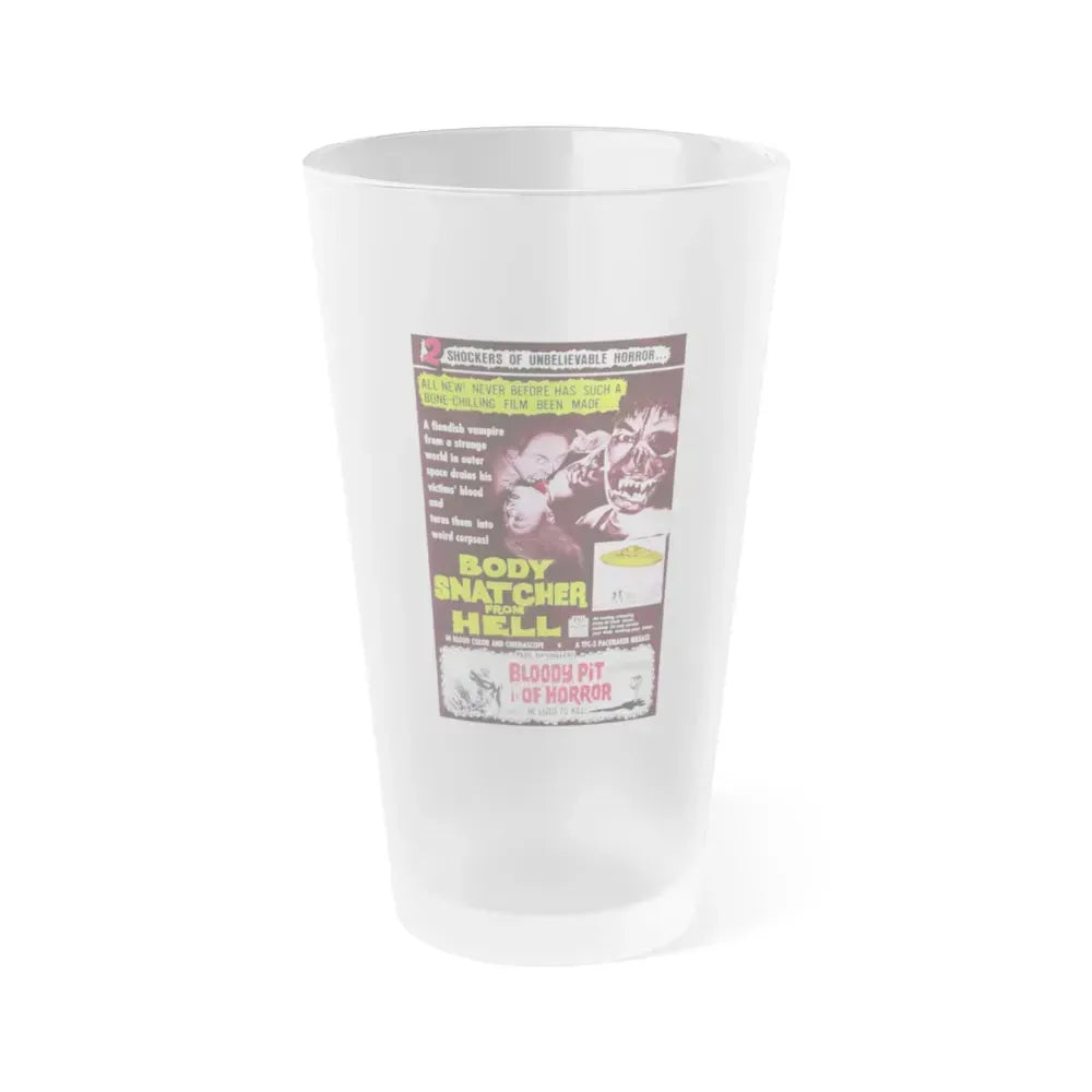 BODYSNATCHER FROM HELL + BLOODY PIT OF HORROR 1968 Movie Poster - Frosted Pint Glass 16oz 16oz Frosted - Go Mug Yourself