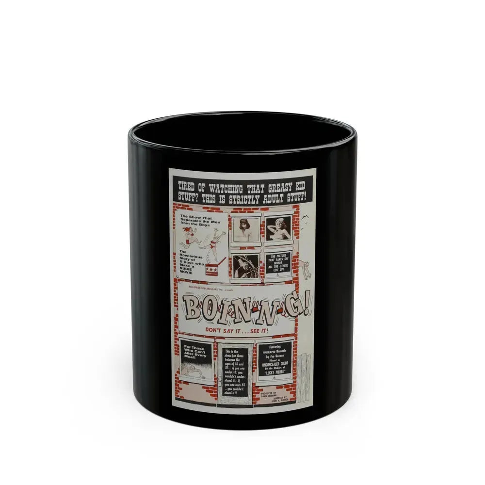 BOIN-N-G! 1963 Movie Poster - Black Coffee Mug 11oz - Go Mug Yourself