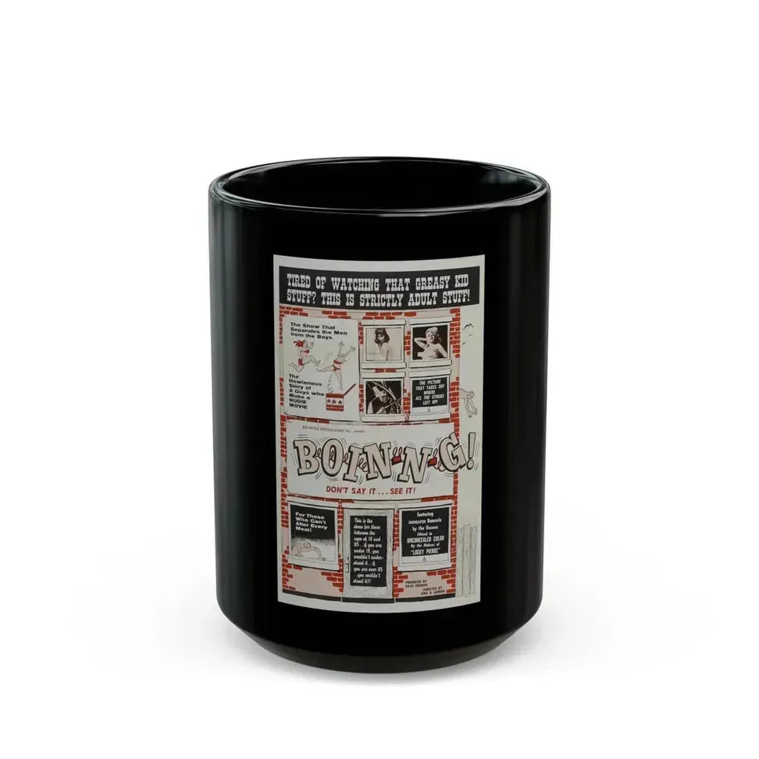 BOIN-N-G! 1963 Movie Poster - Black Coffee Mug 15oz - Go Mug Yourself