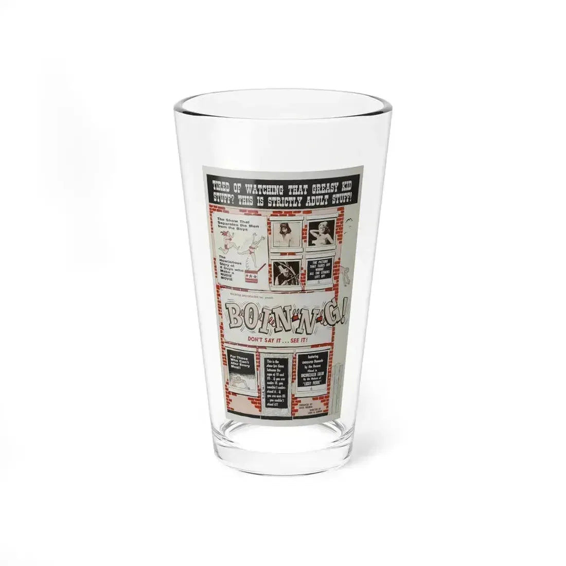 BOIN-N-G! 1963 Movie Poster - Pint Glass 16oz 16oz - Go Mug Yourself