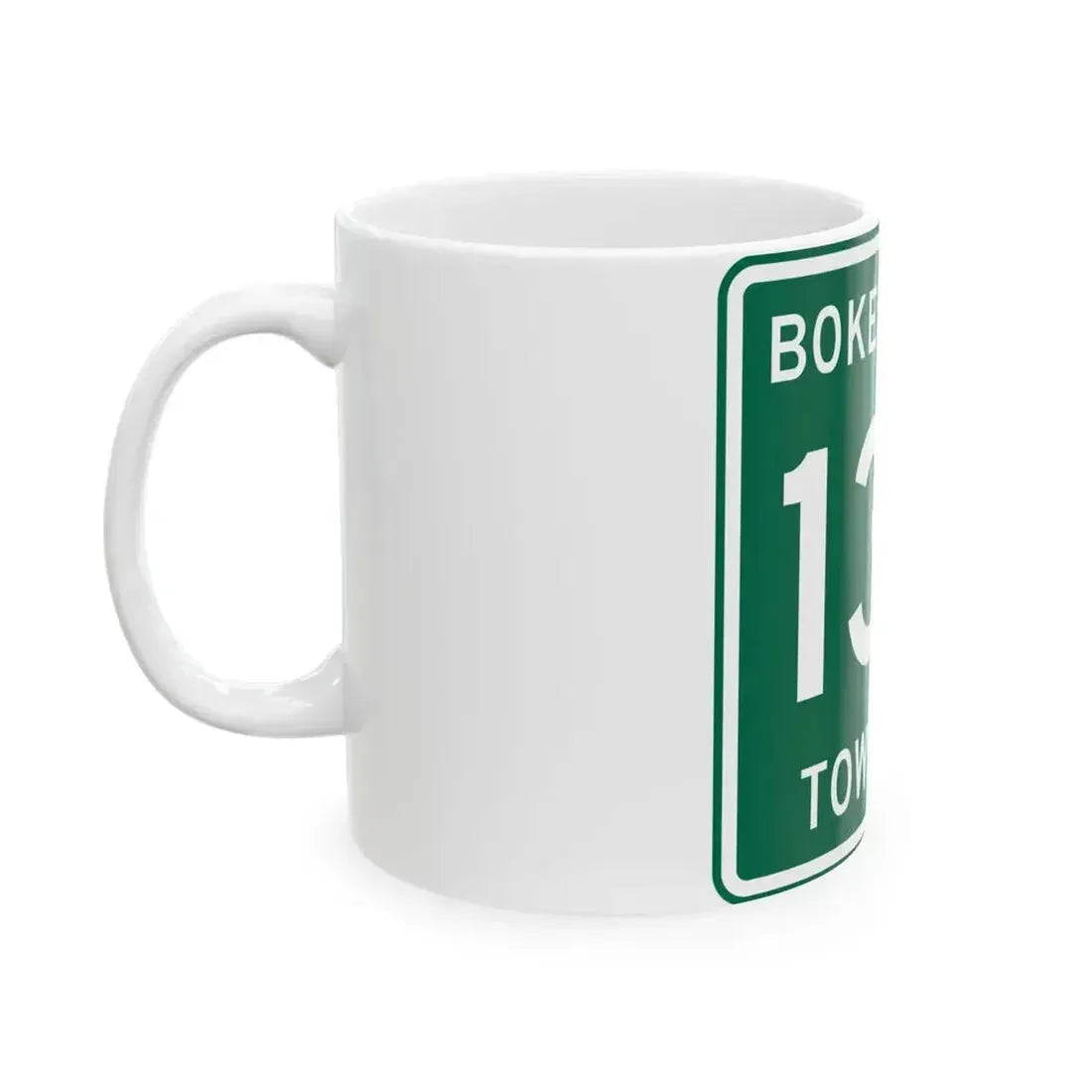 Bokescreek Township Route 132 Logan County Ohio (Ohio) (Road Sign) White Coffee Mug - Go Mug Yourself