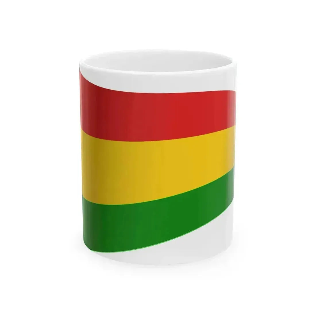 Bolivia Flag - iconic waving (Bolivia) White Coffee Mug 11oz - Go Mug Yourself