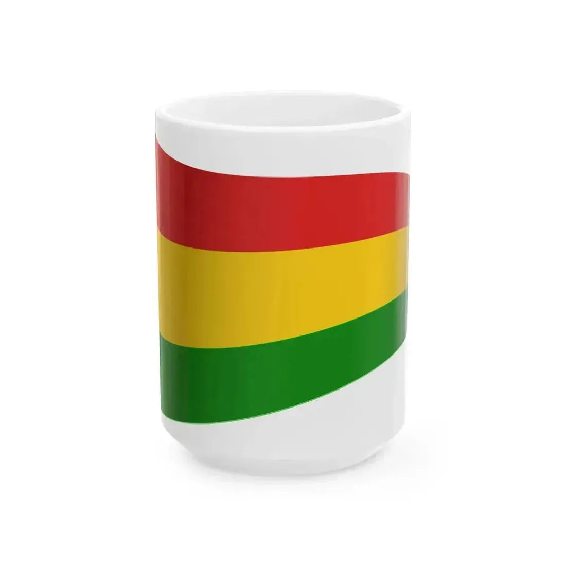 Bolivia Flag - iconic waving (Bolivia) White Coffee Mug 15oz - Go Mug Yourself