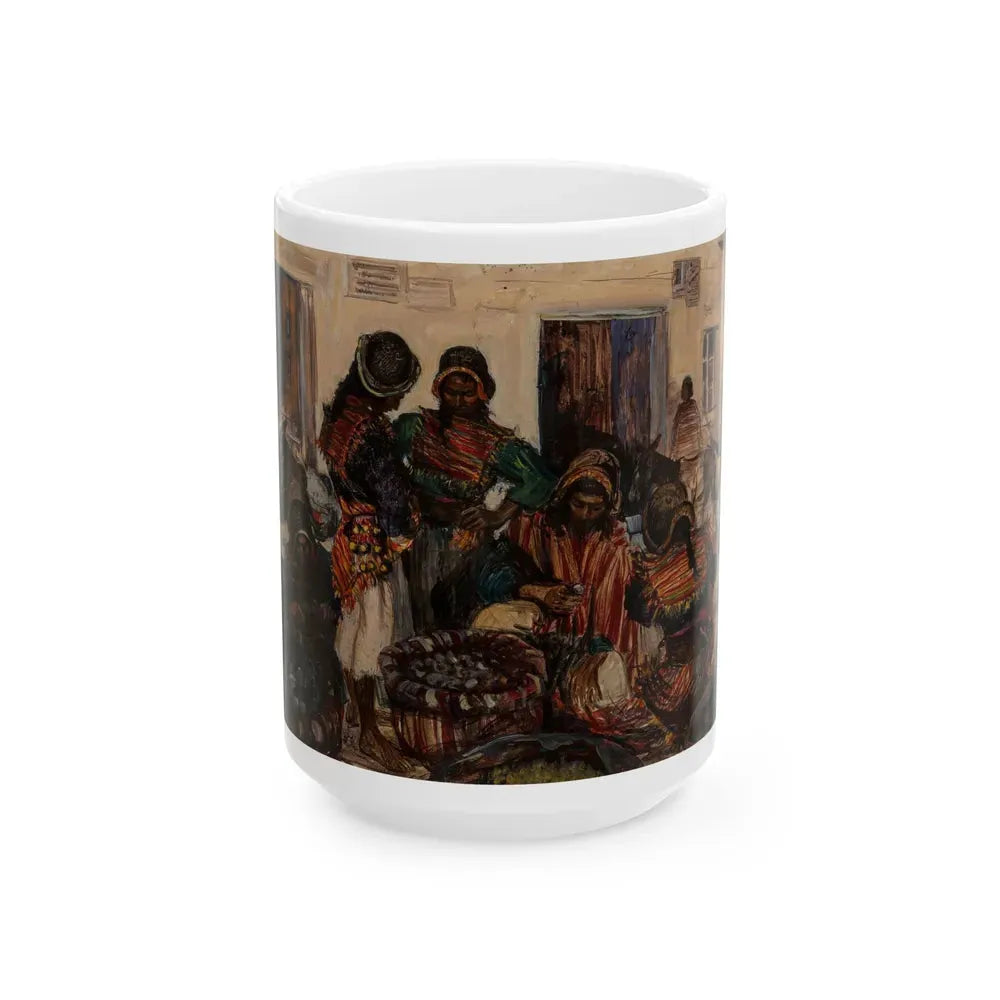 Bolivian Market, 1947 - White Coffee Mug 15oz - Go Mug Yourself