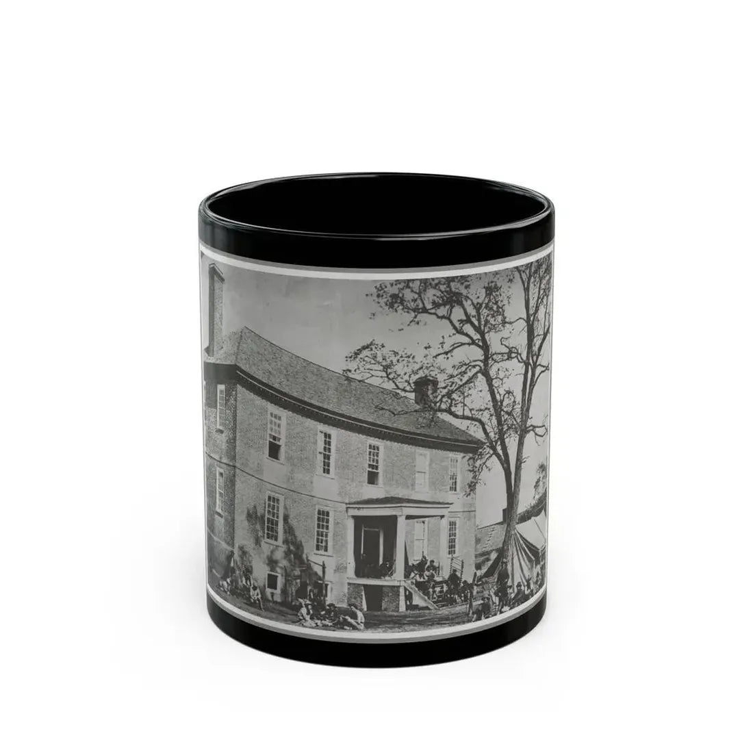 Bolling House Originally Named  Mitchell's  (Later  Bull Hill ), Possibly Located In Hopewell, Va. 001(2) (U.S. Civil War) Black Coffee Mug 11oz - Go Mug Yourself