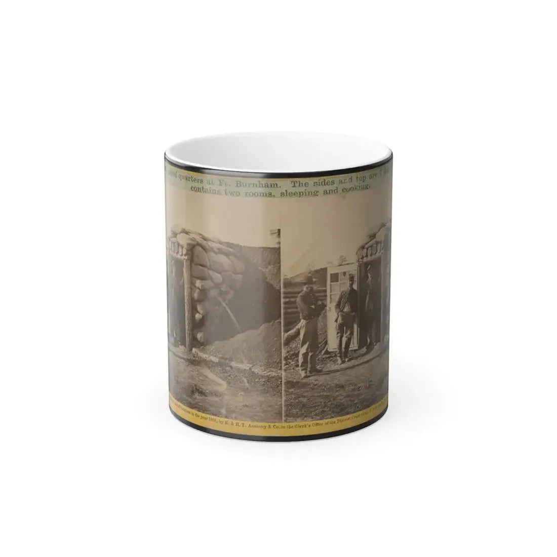 Bomb Proof Quarters at Ft. Burnham. The Sides and Top Are 7 Feet Thick, Contains Two Rooms, Sleeping and Cooking (U.S. Civil War) Color Changing Coffee Mug 11oz Default Title - Go Mug Yourself