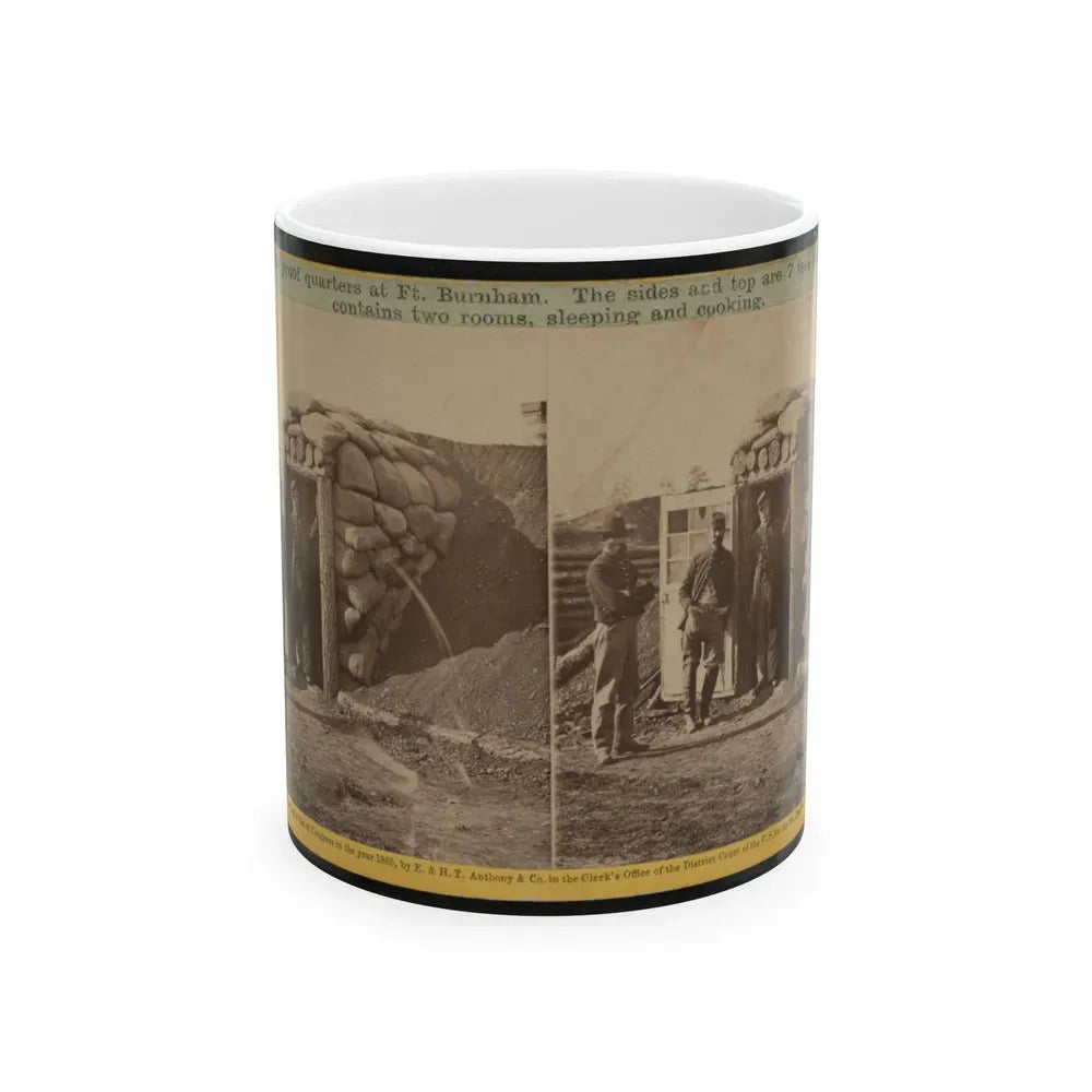 Bomb Proof Quarters At Ft. Burnham. The Sides And Top Are 7 Feet Thick, Contains Two Rooms, Sleeping And Cooking (U.S. Civil War) White Coffee Mug 11oz - Go Mug Yourself