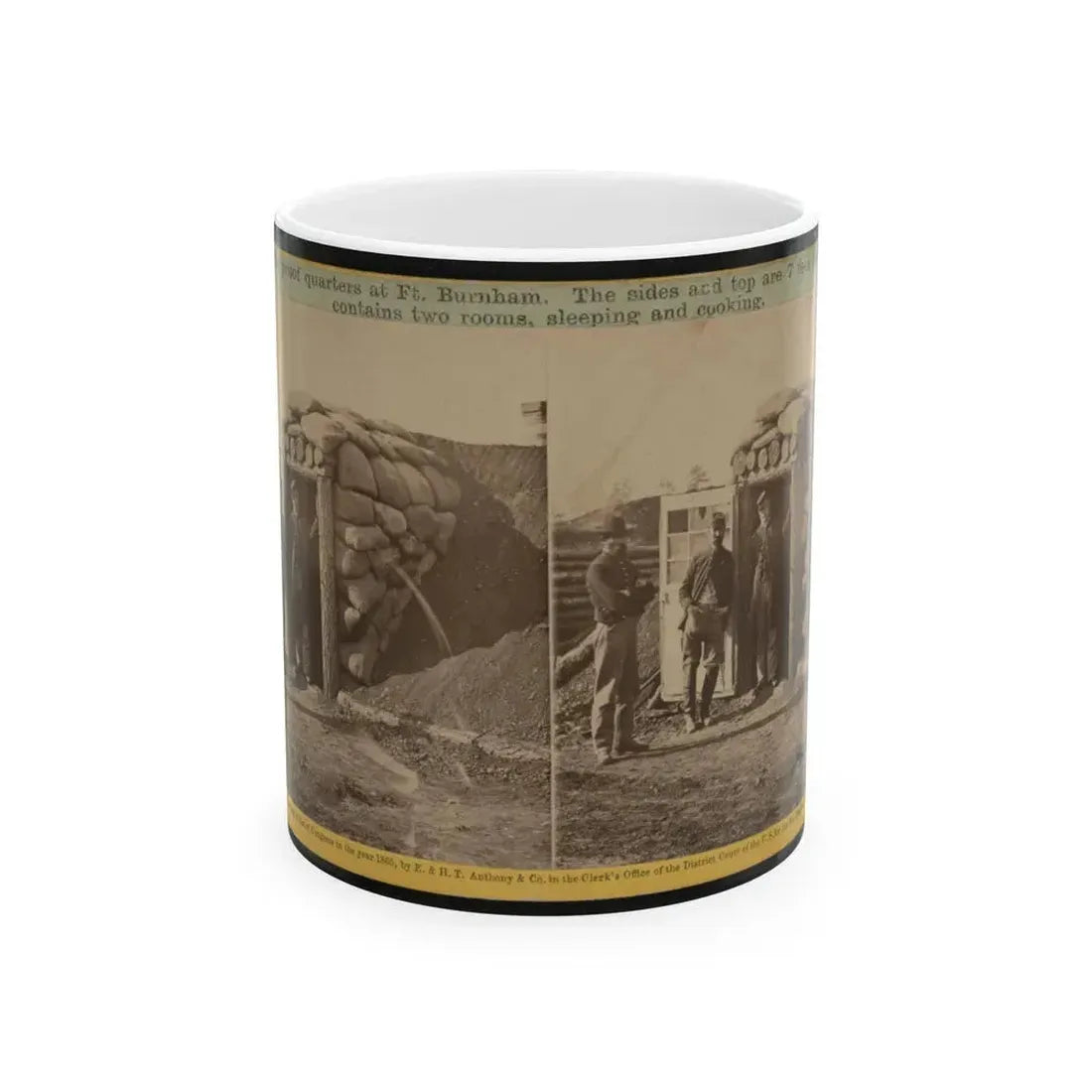 Bomb Proof Quarters At Ft. Burnham. The Sides And Top Are 7 Feet Thick, Contains Two Rooms, Sleeping And Cooking (U.S. Civil War) White Coffee Mug 11oz - Go Mug Yourself