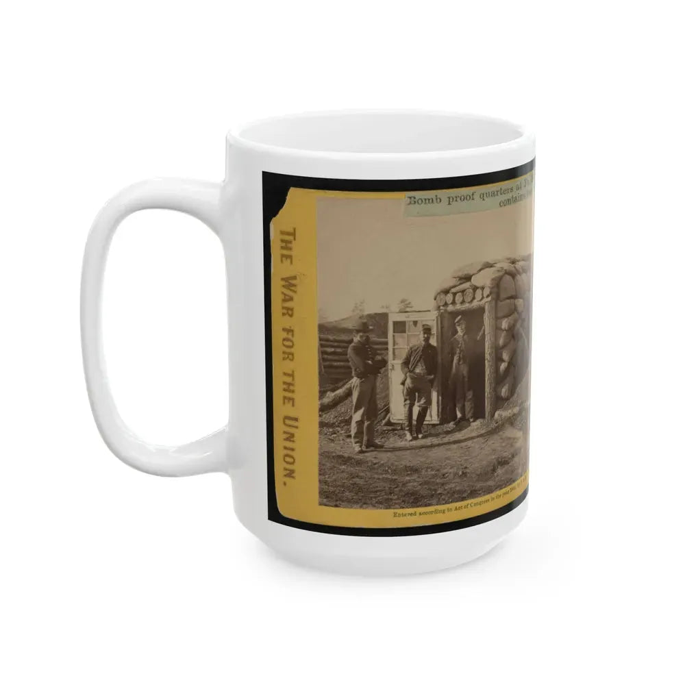 Bomb Proof Quarters At Ft. Burnham. The Sides And Top Are 7 Feet Thick, Contains Two Rooms, Sleeping And Cooking (U.S. Civil War) White Coffee Mug - Go Mug Yourself