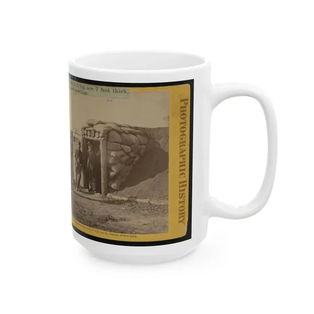 Bomb Proof Quarters At Ft. Burnham. The Sides And Top Are 7 Feet Thick, Contains Two Rooms, Sleeping And Cooking (U.S. Civil War) White Coffee Mug - Go Mug Yourself