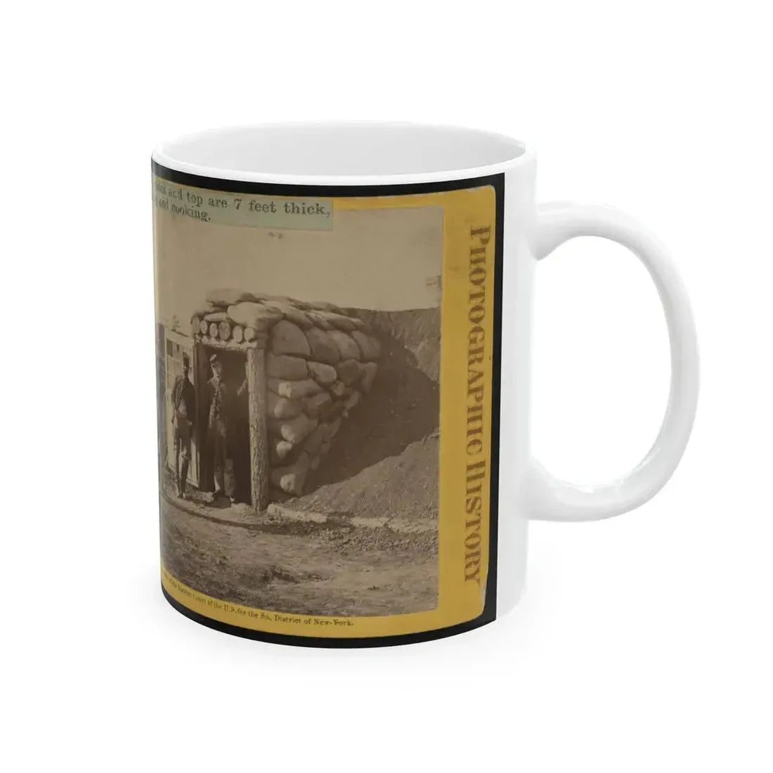Bomb Proof Quarters At Ft. Burnham. The Sides And Top Are 7 Feet Thick, Contains Two Rooms, Sleeping And Cooking (U.S. Civil War) White Coffee Mug - Go Mug Yourself