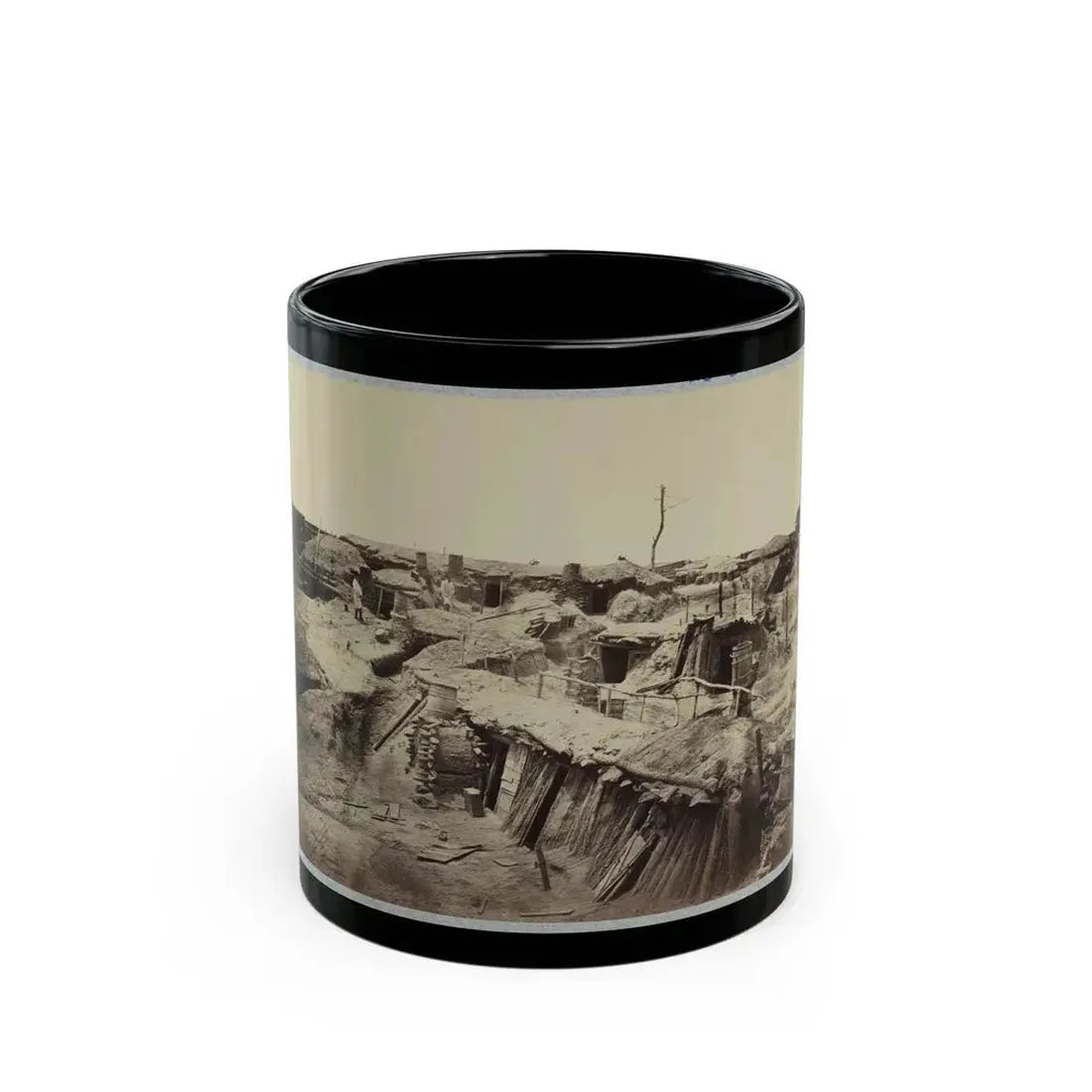 Bomb-Proof Quarters In Fort Sedgwick In Front Of Petersburg, Va. (U.S. Civil War) Black Coffee Mug 11oz - Go Mug Yourself