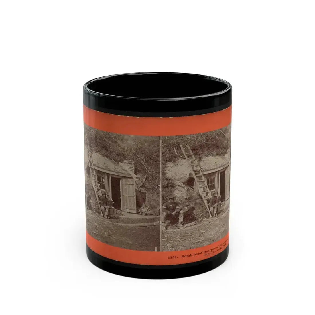 Bomb-Proof Quarters Of Major Strong, At Dutch Gap, Va., July, 1864 (U.S. Civil War) Black Coffee Mug 11oz - Go Mug Yourself