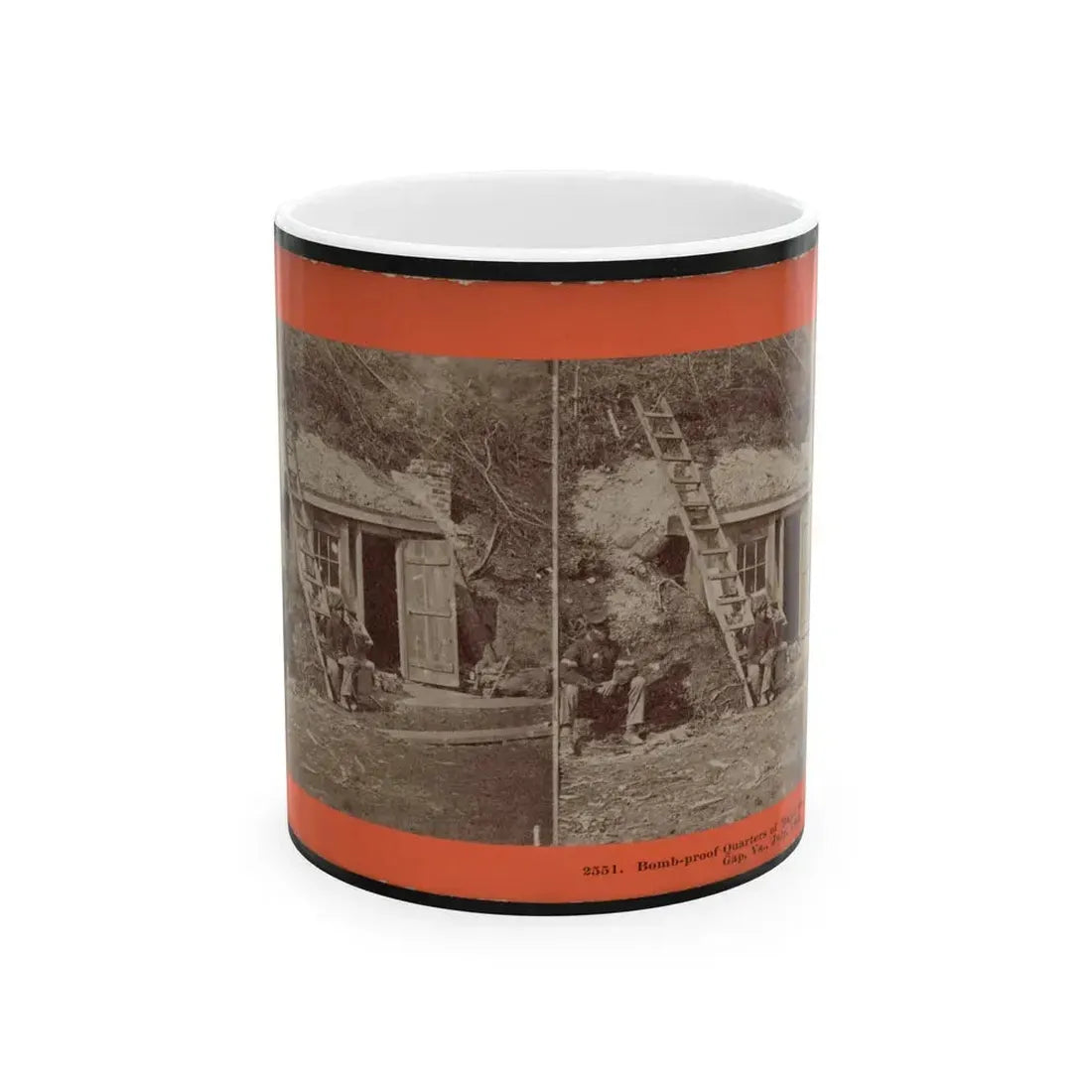 Bomb-Proof Quarters Of Major Strong, At Dutch Gap, Va., July, 1864 (U.S. Civil War) White Coffee Mug 11oz - Go Mug Yourself