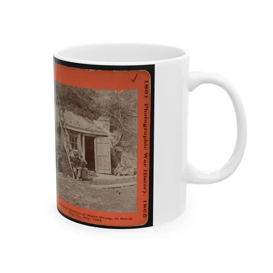 Bomb-Proof Quarters Of Major Strong, At Dutch Gap, Va., July, 1864 (U.S. Civil War) White Coffee Mug - Go Mug Yourself