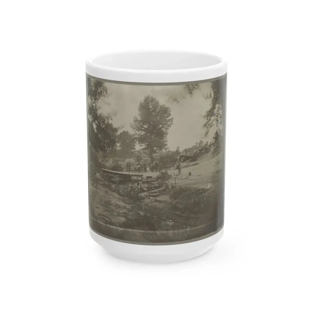 Bomb-Proof Quarters On The Lines In Front Of Petersburg, Va. Aug. 1864 (U.S. Civil War) White Coffee Mug 15oz - Go Mug Yourself