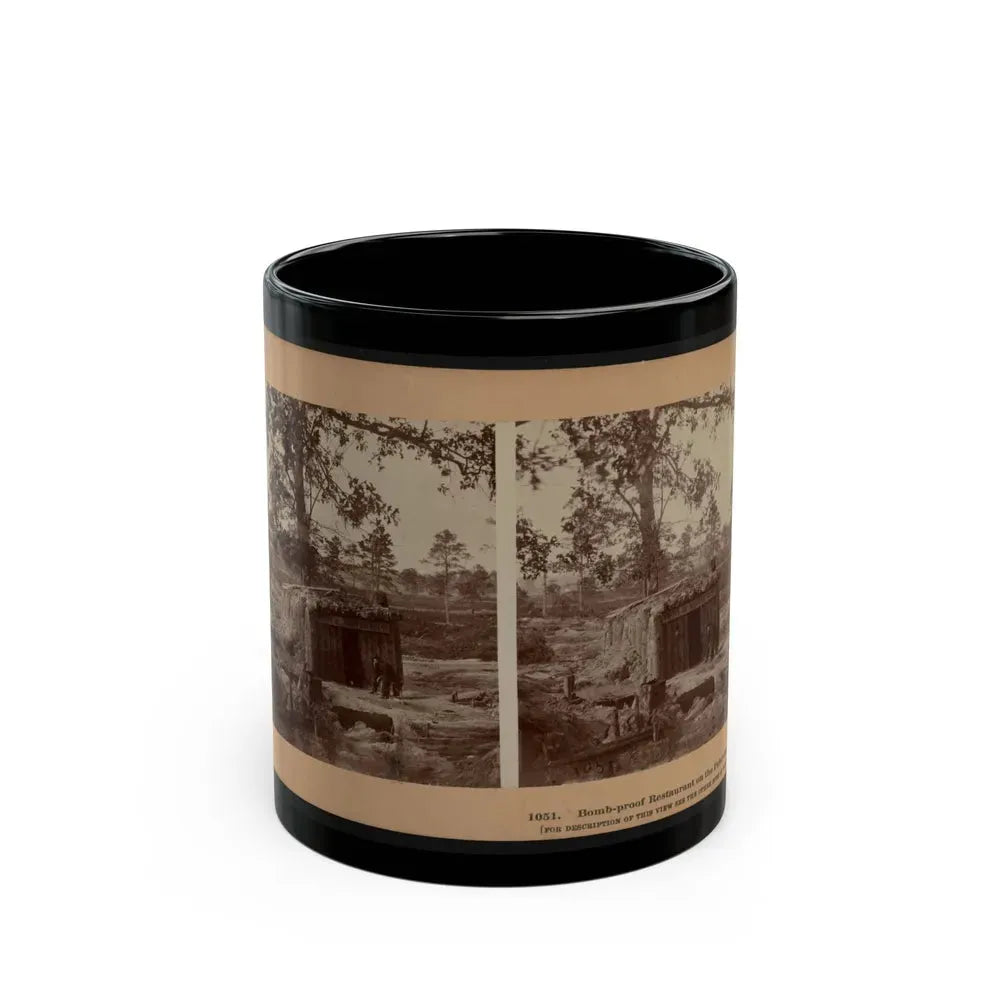 Bomb-Proof Restaurant On The Petersburg Line 001 (U.S. Civil War) Black Coffee Mug 11oz - Go Mug Yourself