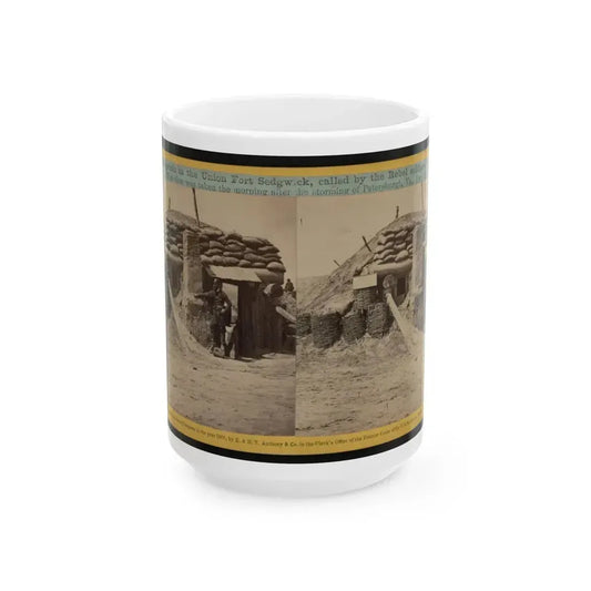 Bomb-Proofs In The Union Fort Sedgwick, Called By The Rebel Soldiers  Fort Hell (U.S. Civil War) White Coffee Mug 15oz - Go Mug Yourself