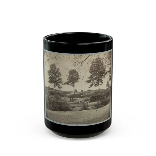 Bombproof Kitchen And Tents On Front Line In Front Of Petersburg, August 10, 1864 (U.S. Civil War) Black Coffee Mug 15oz - Go Mug Yourself