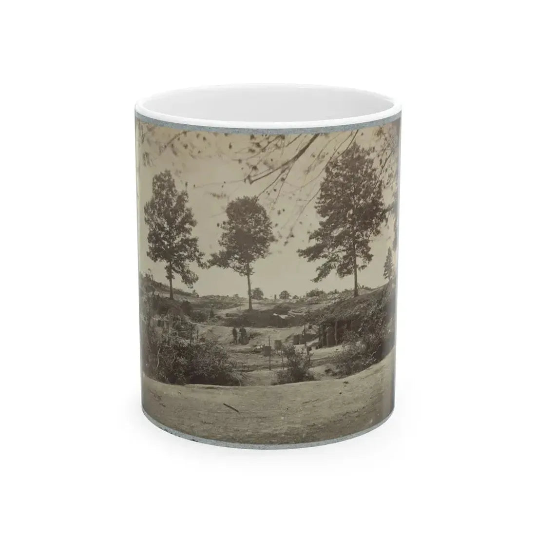 Bombproof Kitchen And Tents On Front Line In Front Of Petersburg, August 10, 1864 (U.S. Civil War) White Coffee Mug 11oz - Go Mug Yourself