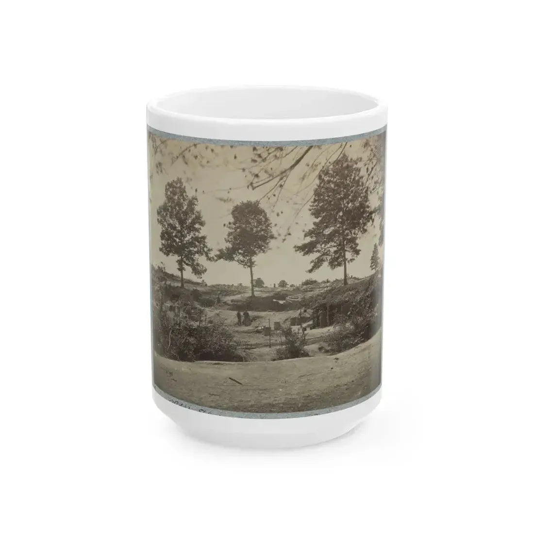 Bombproof Kitchen And Tents On Front Line In Front Of Petersburg, August 10, 1864 (U.S. Civil War) White Coffee Mug 15oz - Go Mug Yourself