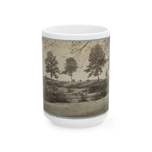 Bombproof Kitchen And Tents On Front Line In Front Of Petersburg, August 10, 1864 (U.S. Civil War) White Coffee Mug 15oz - Go Mug Yourself