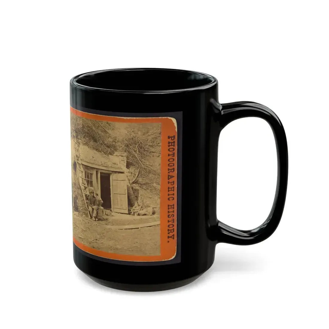 Bombproof Quarters Of Maj. Strong, At Dutch Gap, 16th N.Y. Artillery (U.S. Civil War) Black Coffee Mug - Go Mug Yourself