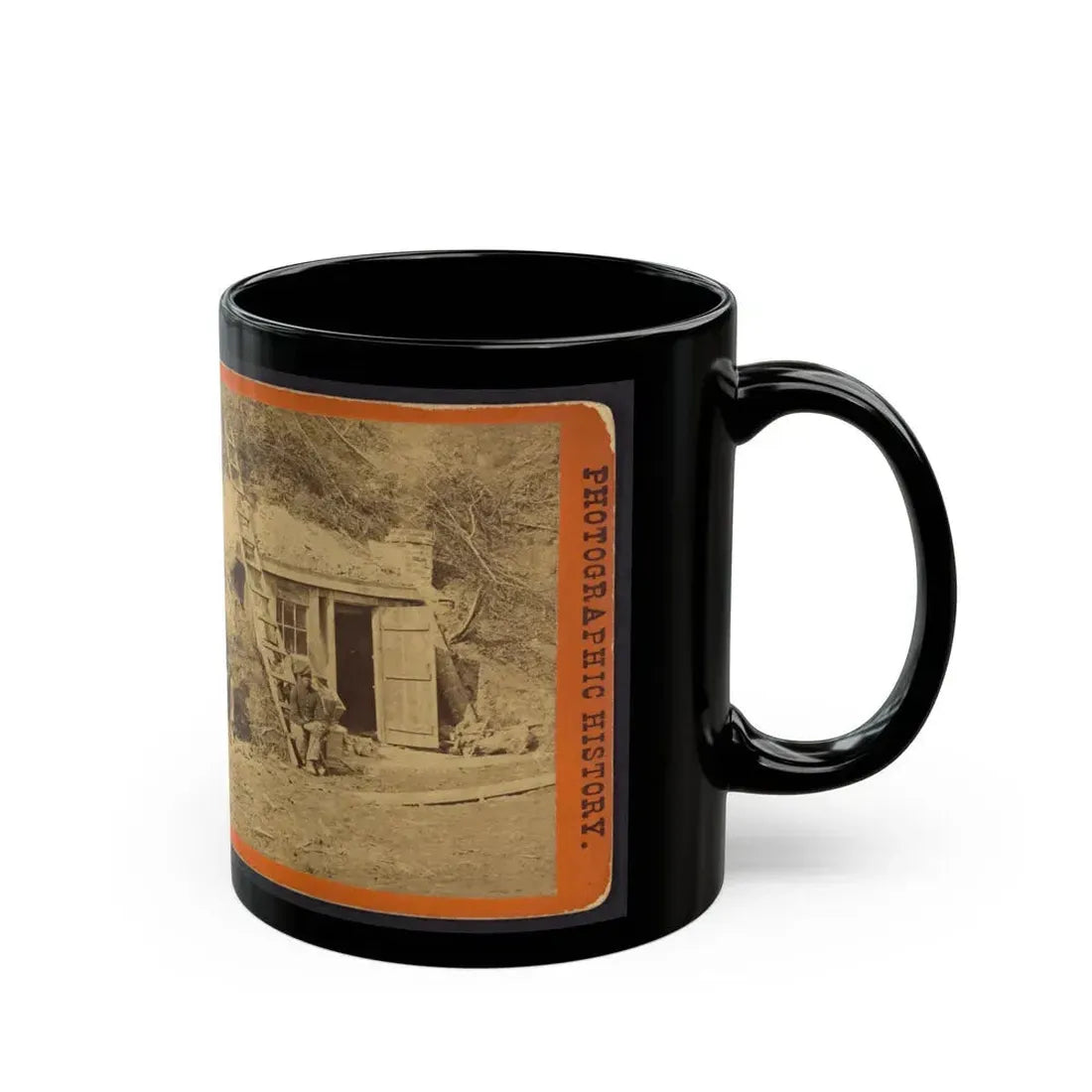 Bombproof Quarters Of Maj. Strong, At Dutch Gap, 16th N.Y. Artillery (U.S. Civil War) Black Coffee Mug - Go Mug Yourself