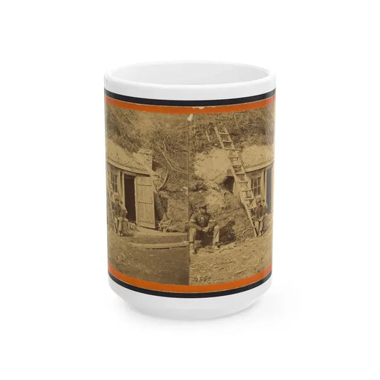 Bombproof Quarters Of Maj. Strong, At Dutch Gap, 16th N.Y. Artillery (U.S. Civil War) White Coffee Mug 15oz - Go Mug Yourself