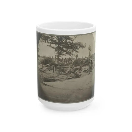 Bombproof Quarters On The Lines In Front Of Petersburg, Va. Aug. 1864 (U.S. Civil War) White Coffee Mug 15oz - Go Mug Yourself