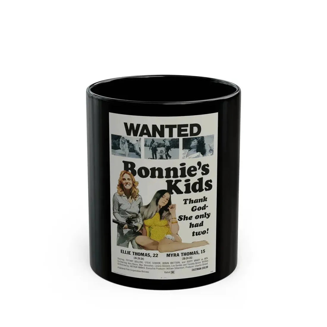 BONNIE'S KIDS 1972 Movie Poster - Black Coffee Mug 11oz - Go Mug Yourself