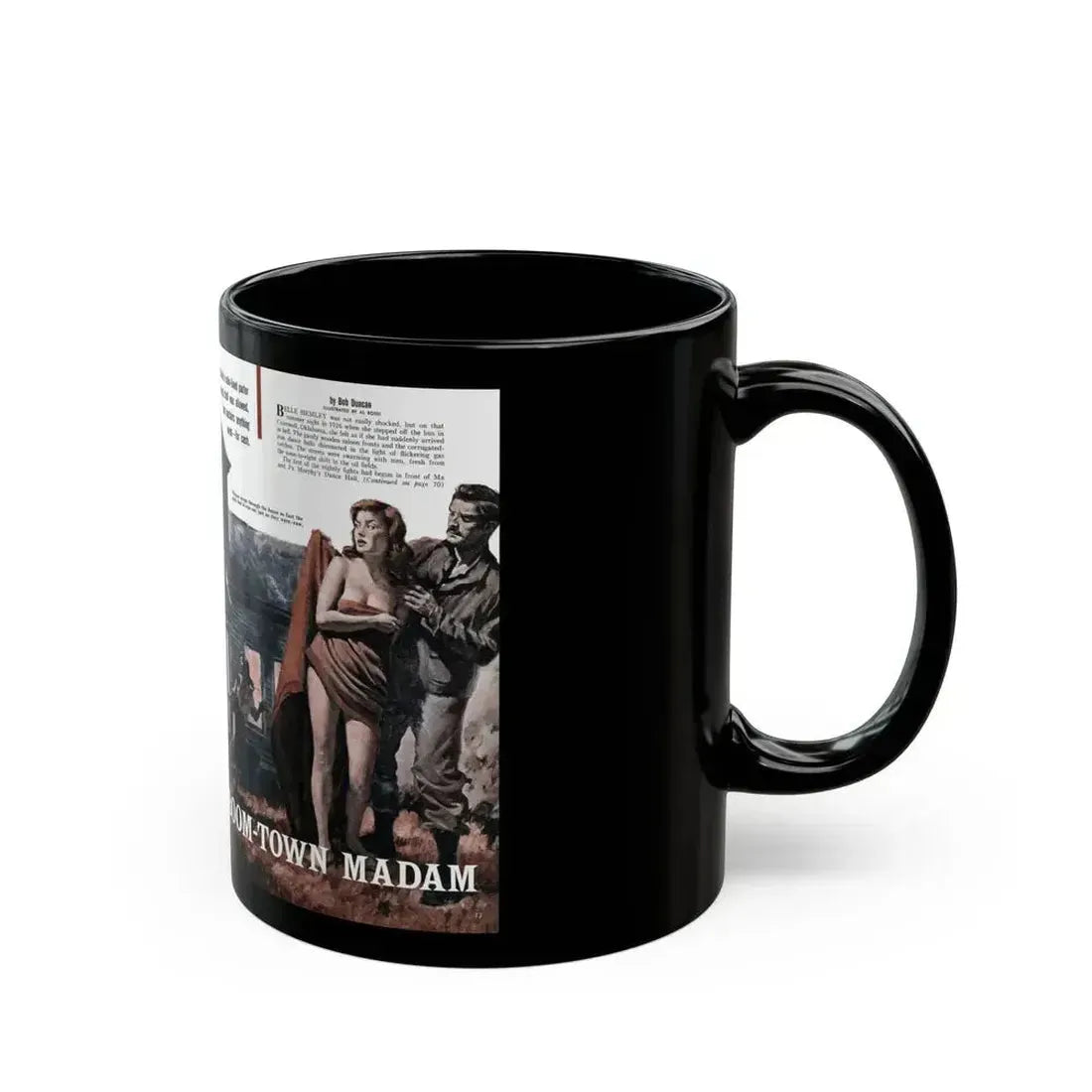 Boom-Town Madam, Stag magazine, November 1957 - Black Coffee Mug - Go Mug Yourself