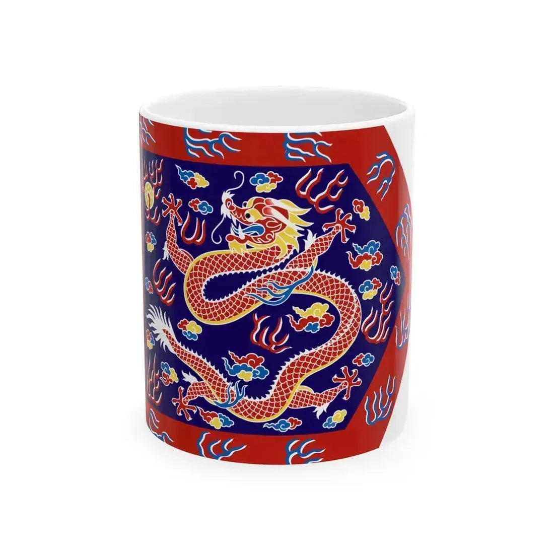 Bordered Blue Banner (China) White Coffee Mug 11oz - Go Mug Yourself