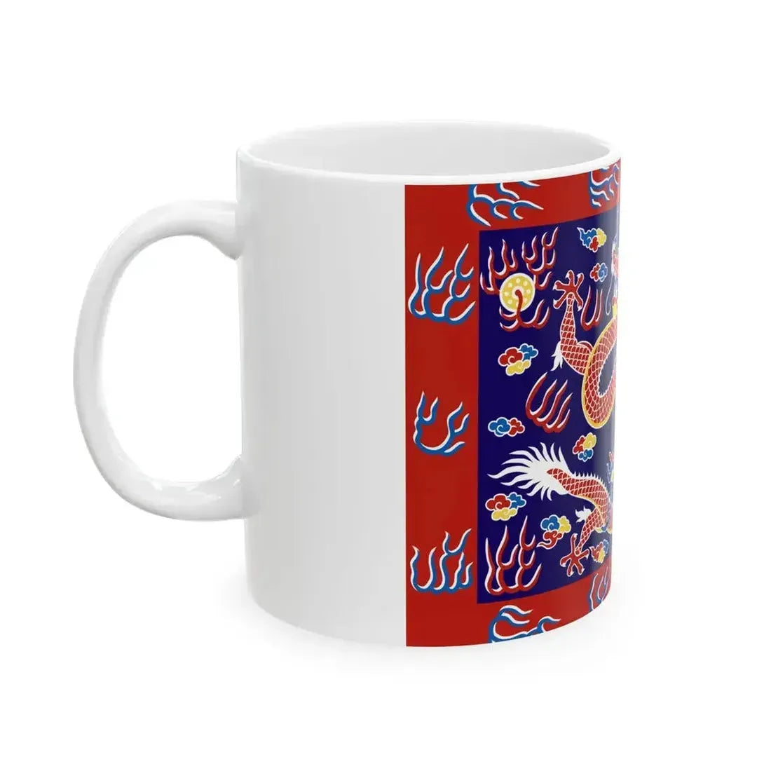 Bordered Blue Banner (China) White Coffee Mug - Go Mug Yourself