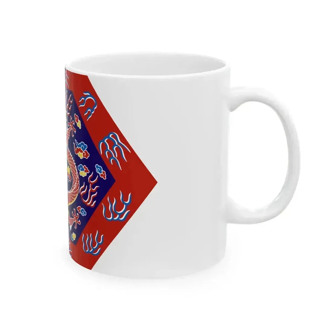 Bordered Blue Banner (China) White Coffee Mug - Go Mug Yourself