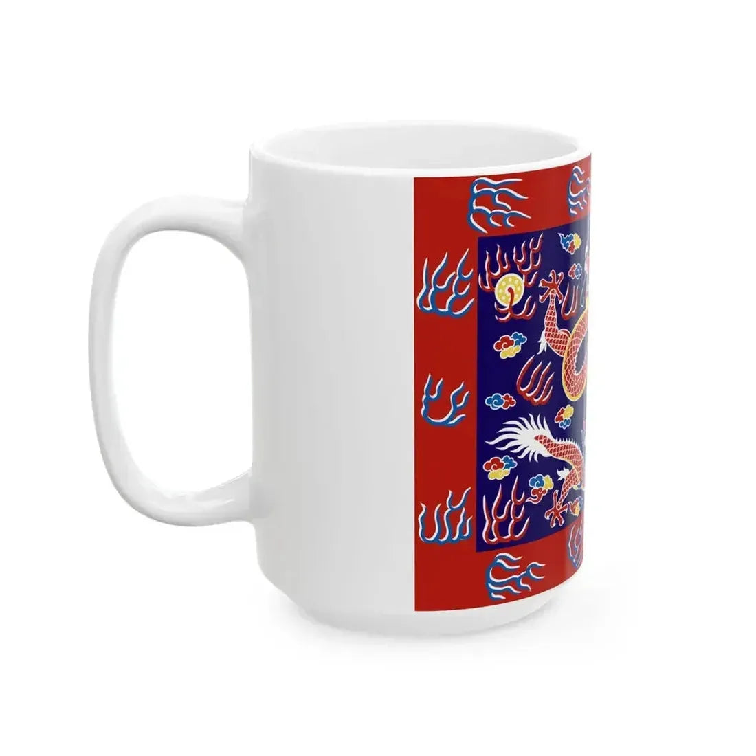 Bordered Blue Banner (China) White Coffee Mug - Go Mug Yourself